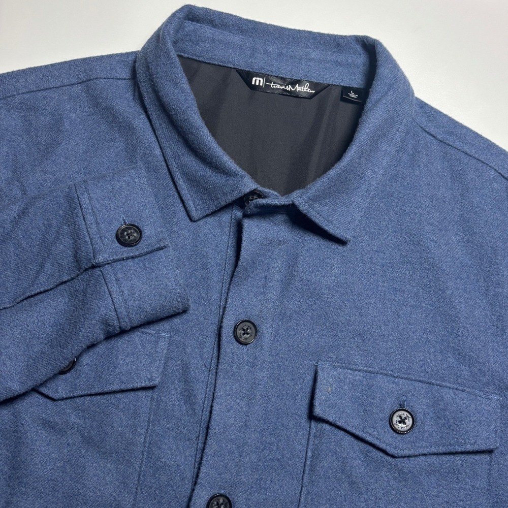Travis Mathew Matchmaker Jacket‎ Flannel Men's L Golf Button Up Pockets Preppy